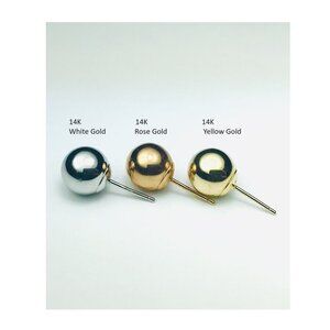 14k earrings 8mm ball stud earrings yellow gold rose gold white gold LOT